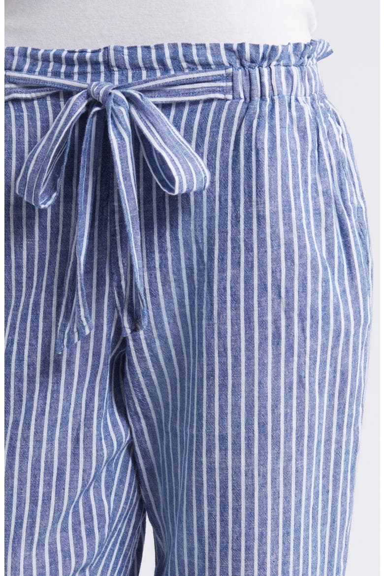 Giavanna Stripe Tapered Linen & Cotton Pants, Alternate, color, CERULEAN