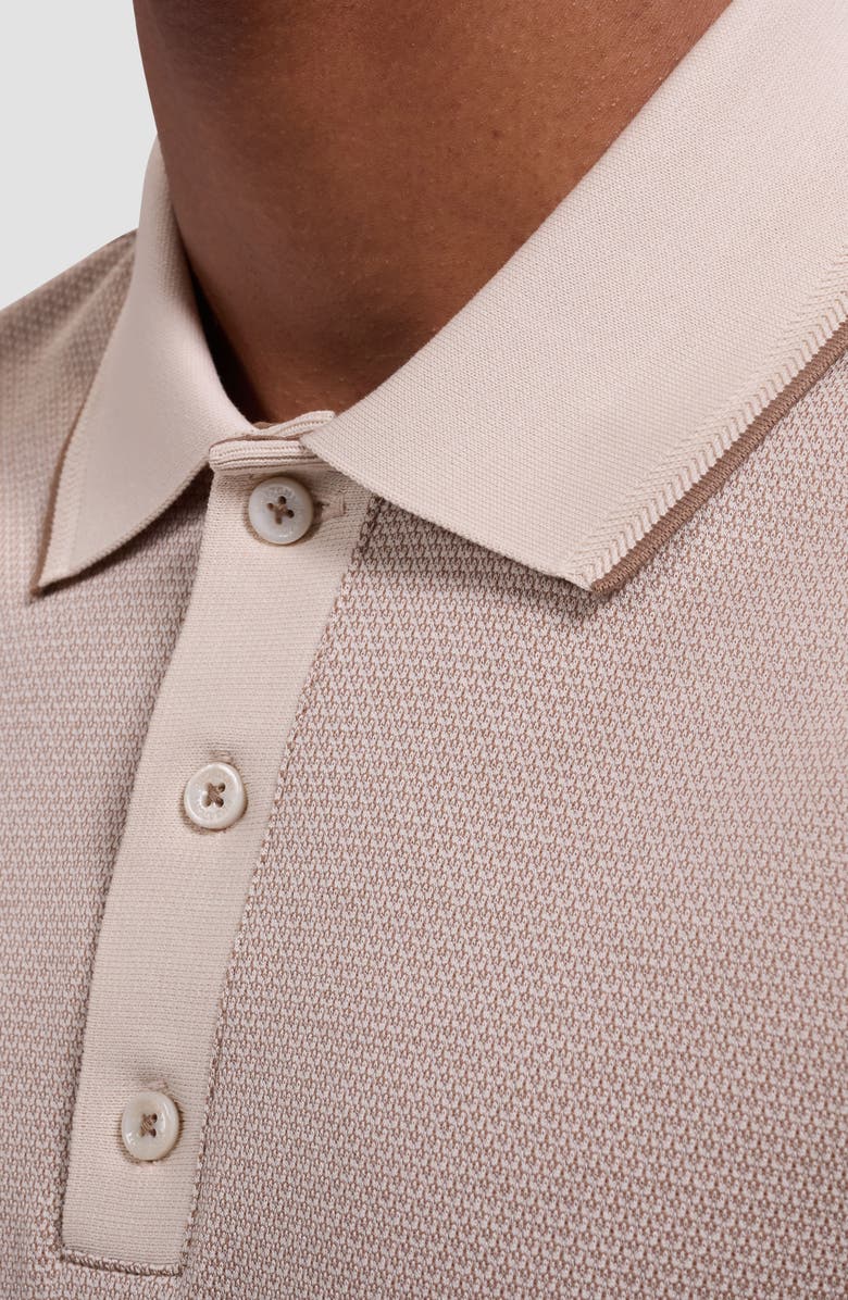 Bugatchi Three Button Cotton Polo, Alternate, color, Almond
