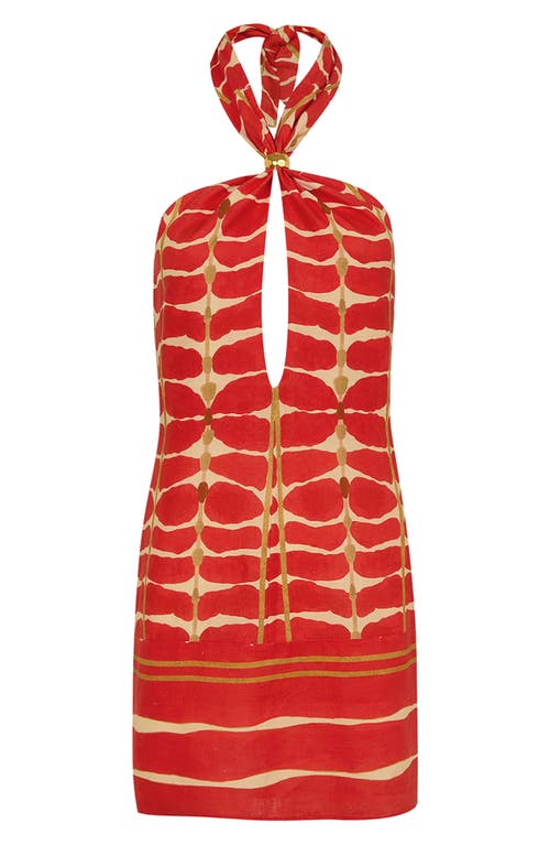 Vix Swimwear Agni Aster Cotton Cover-up Minidress In Red