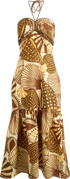 FARM Rio Shell Mix Sand Linen Dress