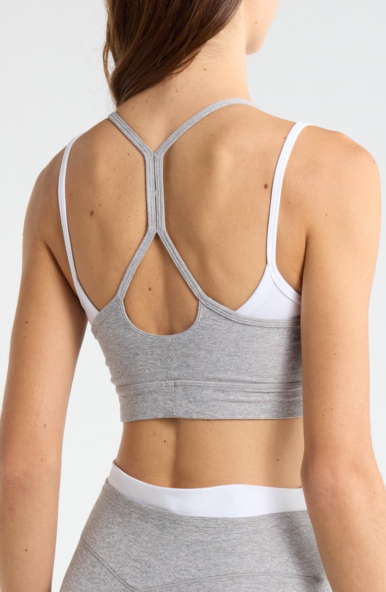 Beyond Yoga Space Dye Long Layered Bra, Alternate, color, Silver Mist