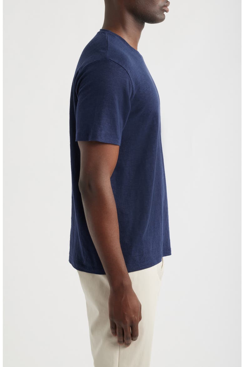 Bryce Crewneck Stretch Linen T-Shirt, Alternate, color, DEEP NAVY