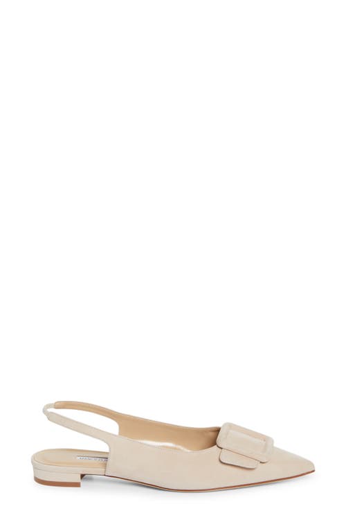 Manolo Blahnik Maylura Buckle Pointed Toe Slingback Flat