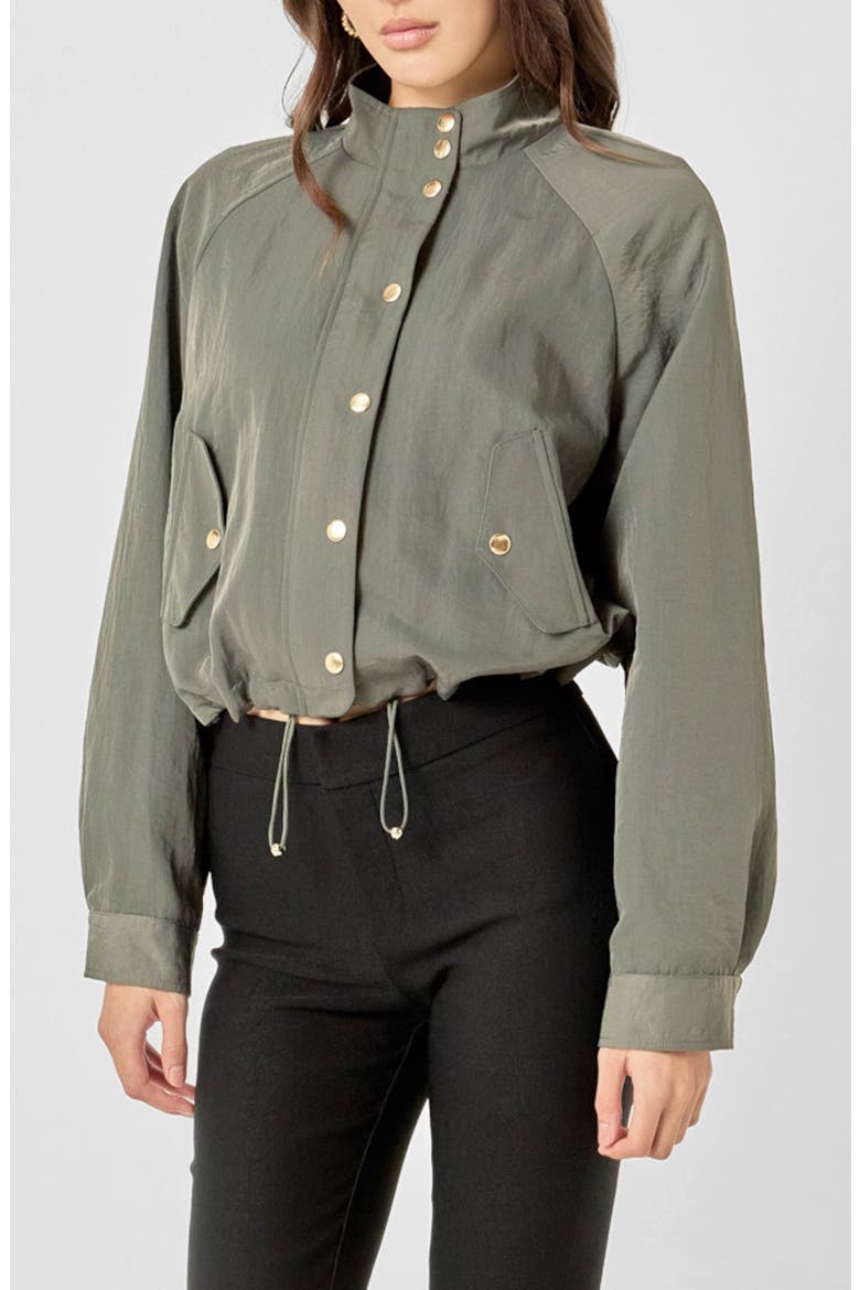 Snap Bomber Jacket, Alternate, color, CHARCOAL