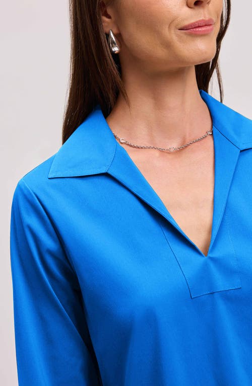 Foxcroft Julia Stretch Cotton Blend Shirt In Cobalt Blue