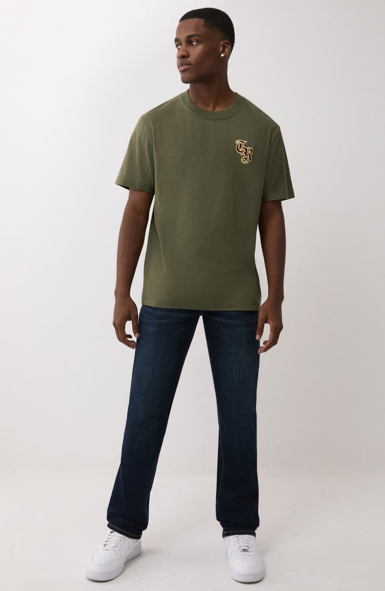 True Religion Ricky Straight Leg Jeans, Alternate, color, Dark Mahogany Wood Wash