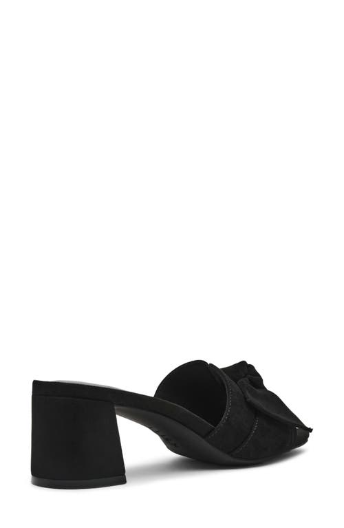 Anne Klein Kizmet Bow Slide Sandal In Black Suede