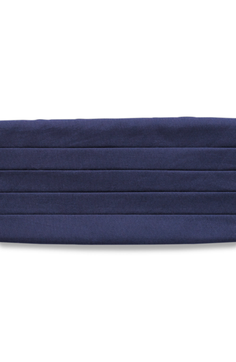 Navy Charmeuse Silk Woven Cummerbund