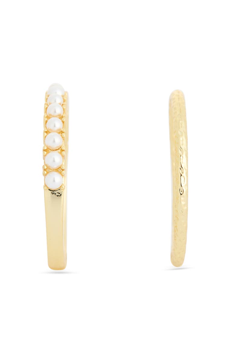 Set of 2 Faux Pearl Stackable Rings, Alternate, color, GOLD
