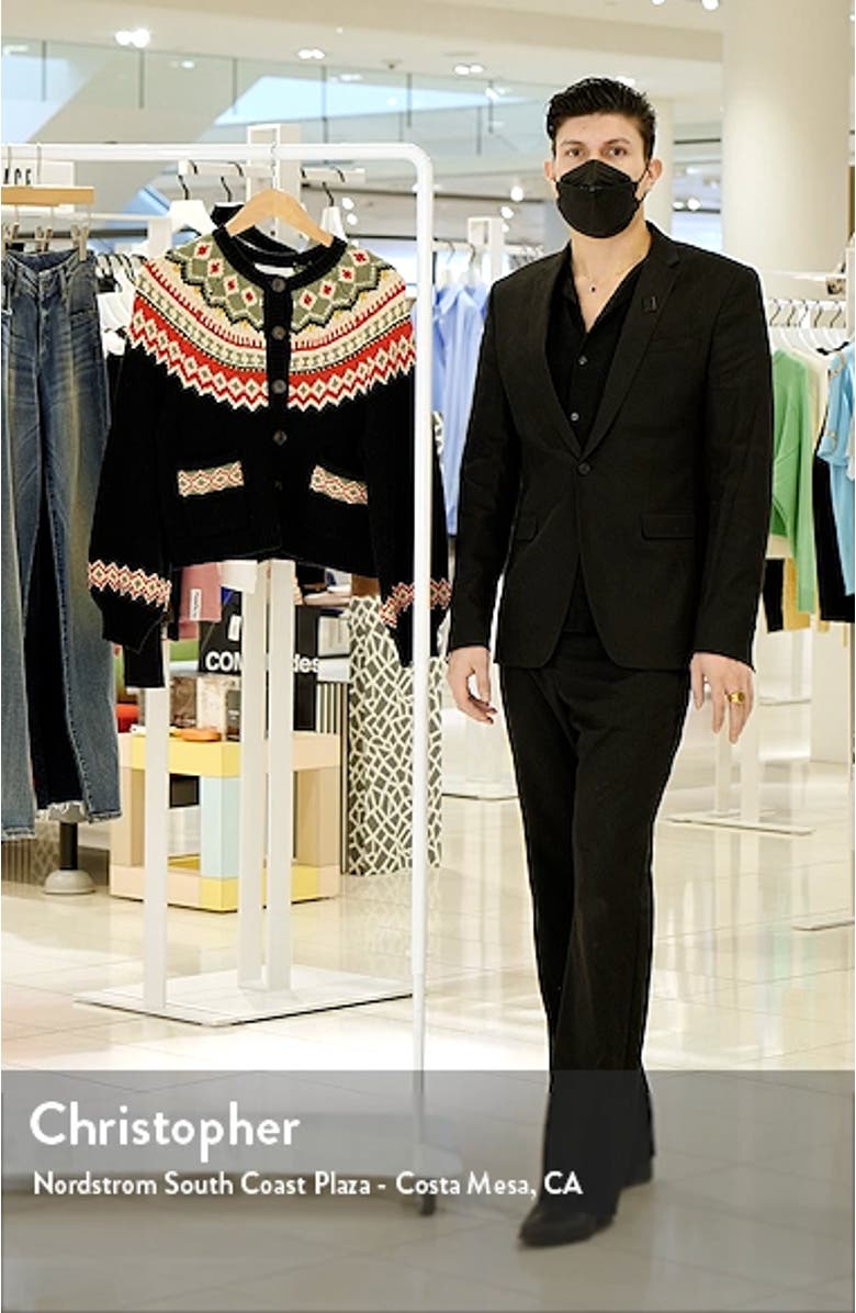 The Great The Holiday Fair Isle Sophomore Cotton Blend Cardigan, sales video thumbnail