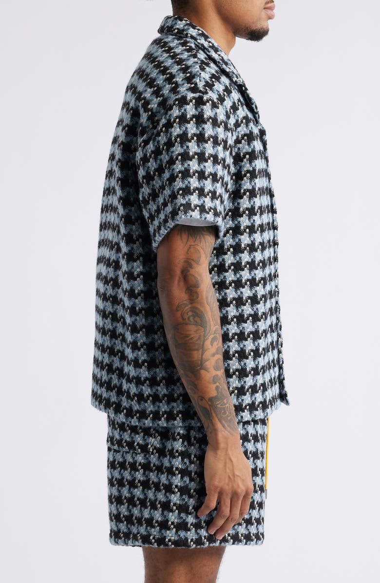 DIET STARTS MONDAY Houndstooth Tweed Camp Shirt, Alternate, color,