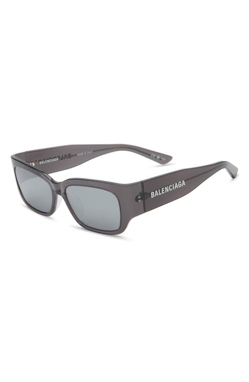 Balenciaga 56mm Rectangular Sunglasses In Gray