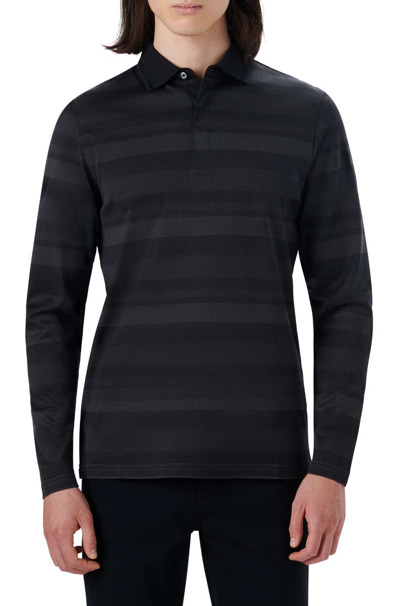 Bugatchi Three-Button Long Sleeve Polo, Main, color, 