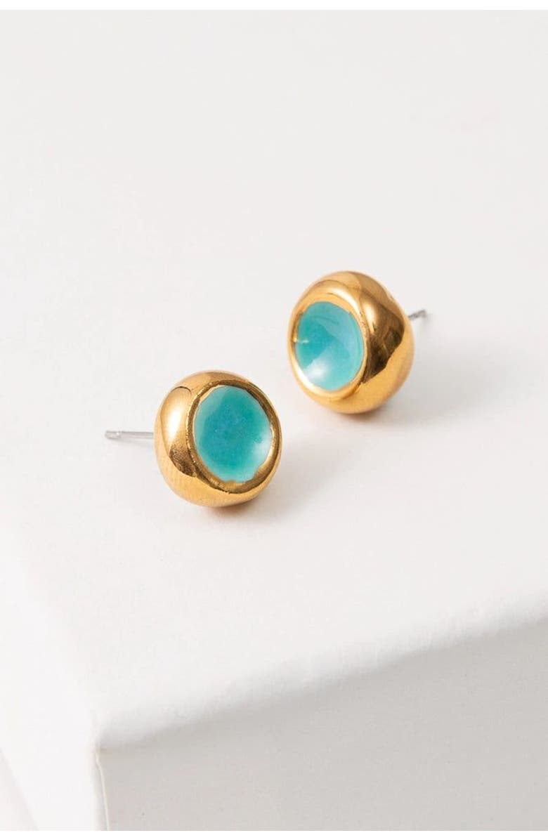 Noonday Collection Sculpted Porcelain Studs, Main, color, Turquoise