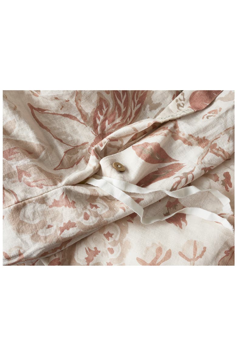 Sea Bloom Print Duvet Cover, Alternate, color, NATURAL/ PRALINE