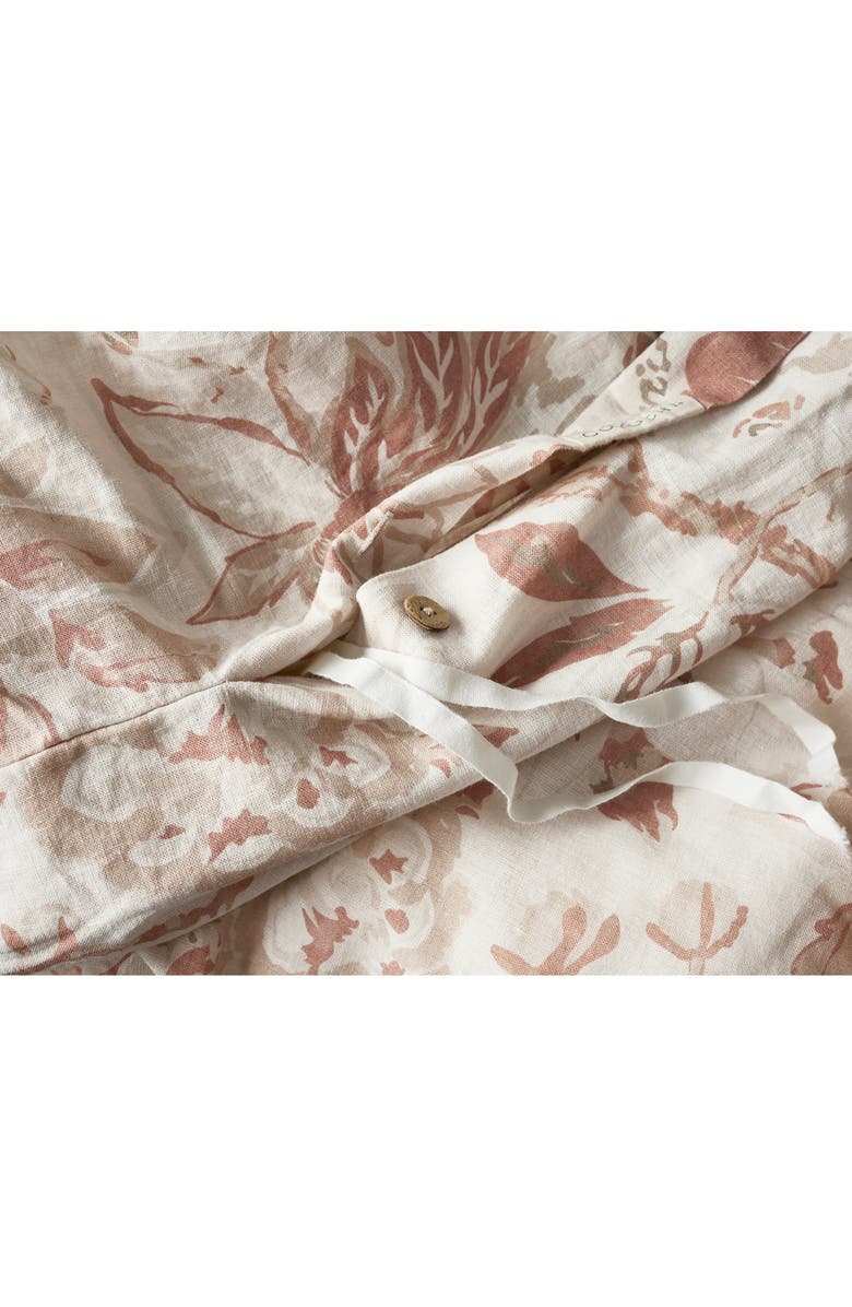 Coyuchi Sea Bloom Print Duvet Cover, Alternate, color, Natural/ Praline