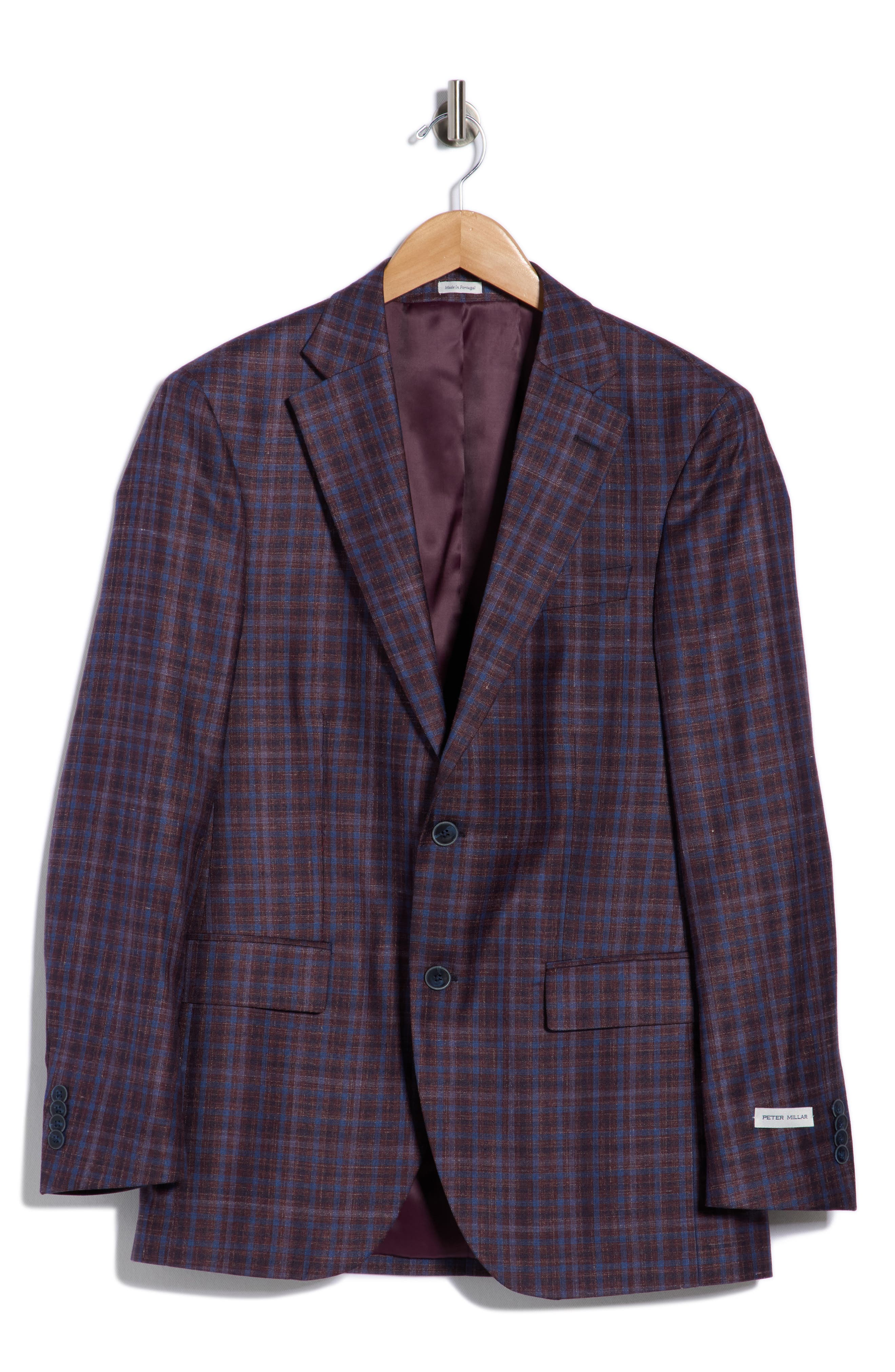 Peter Millar Flynn Classic Fit Plaid Wool Blend Sport Coat