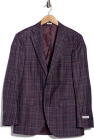 Peter Millar Flynn Classic Fit Plaid Wool Blend Sport Coat