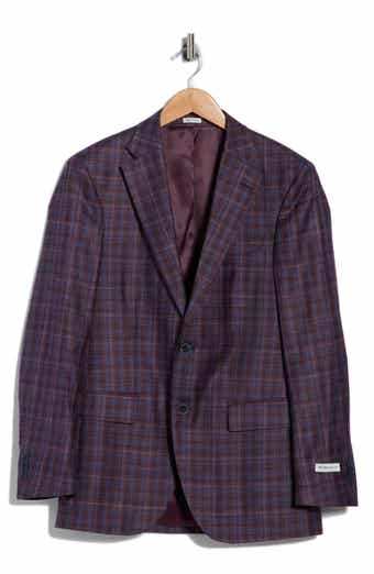 Peter Millar Flynn Classic Fit Plaid Wool Blend Sport Coat
