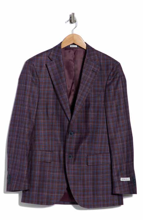 Peter Millar Flynn Classic Fit Plaid Wool Blend Sport Coat