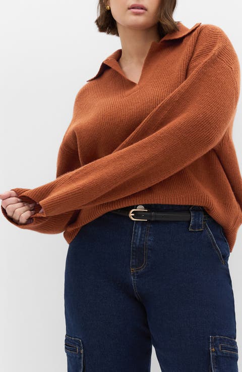 Opal Spread Collar Sweater (Plus)