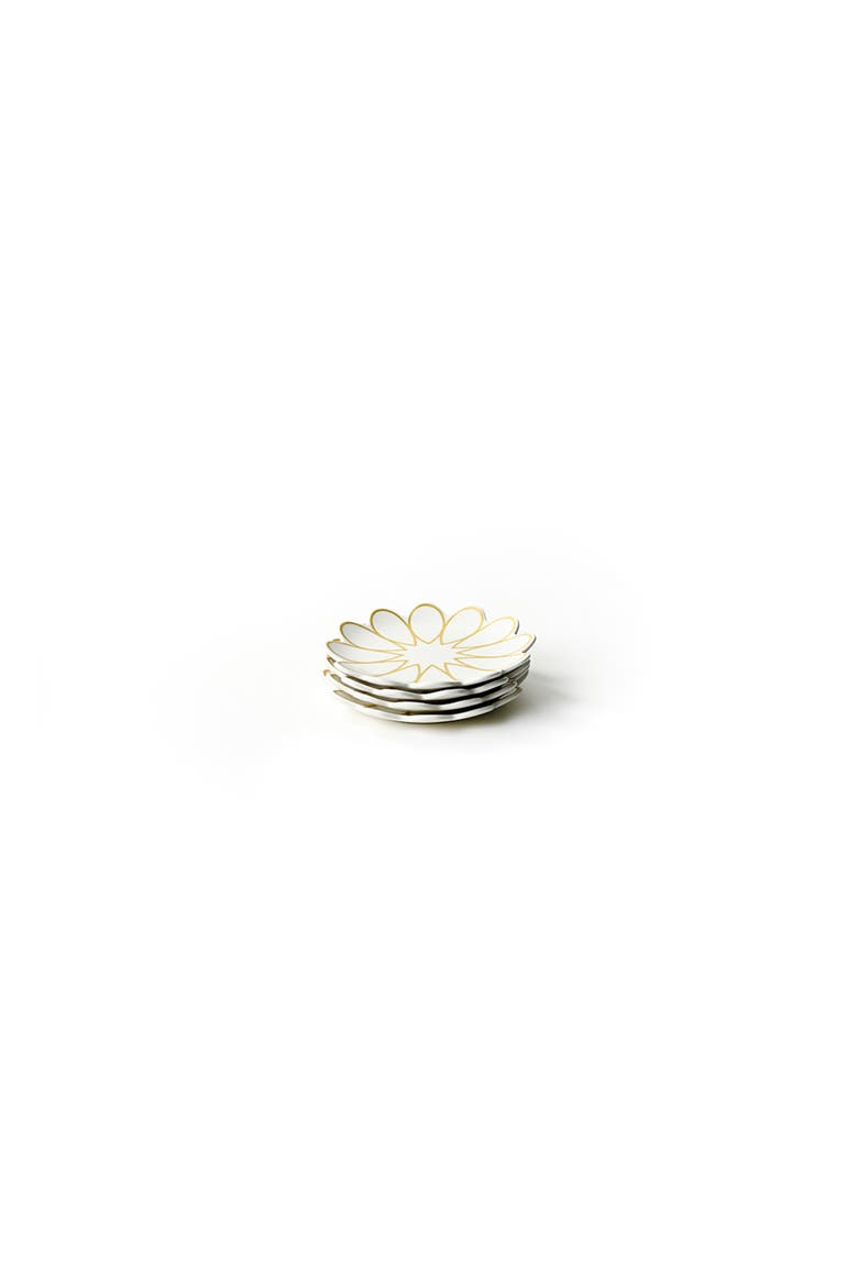 Gold Empire Scallop Dessert Plates Set of 4, Main, color, Yellow