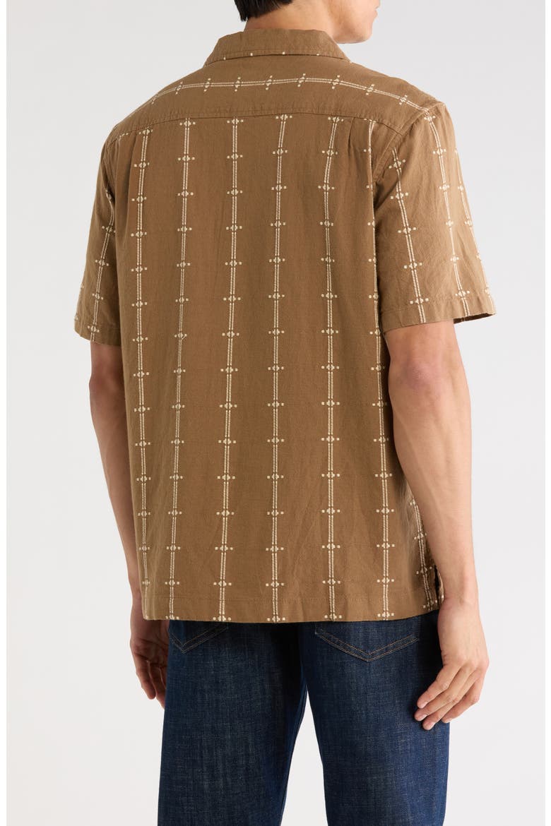 Embroidered Cotton Camp Shirt, Alternate, color, SHITAKE