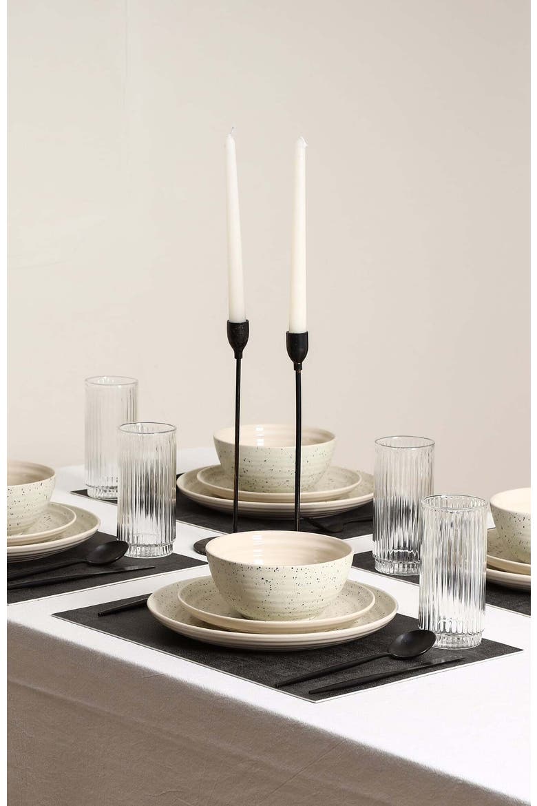 Dua Stoneware 16-Piece Dinnerware Set, Alternate, color, White