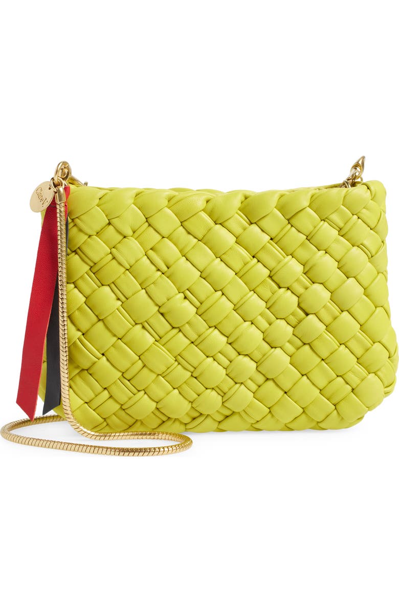 Clare V. Estelle Woven Leather Crossbody Bag, Main, color,