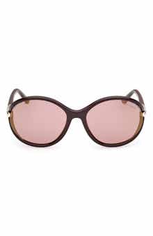 TOM FORD Melody 59mm Round Sunglasses