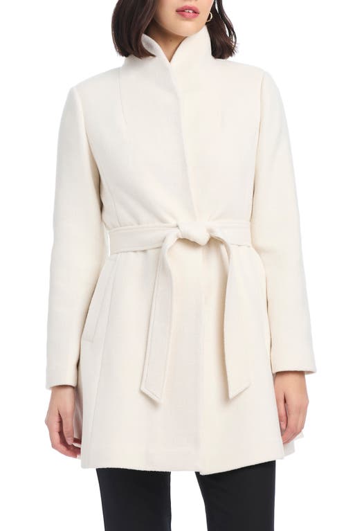 Kate Spade New York High Neck Belted Coat In Neutral