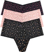 Hanky Panky Leopard Lace 3-Pack Retro High Waist Thongs
