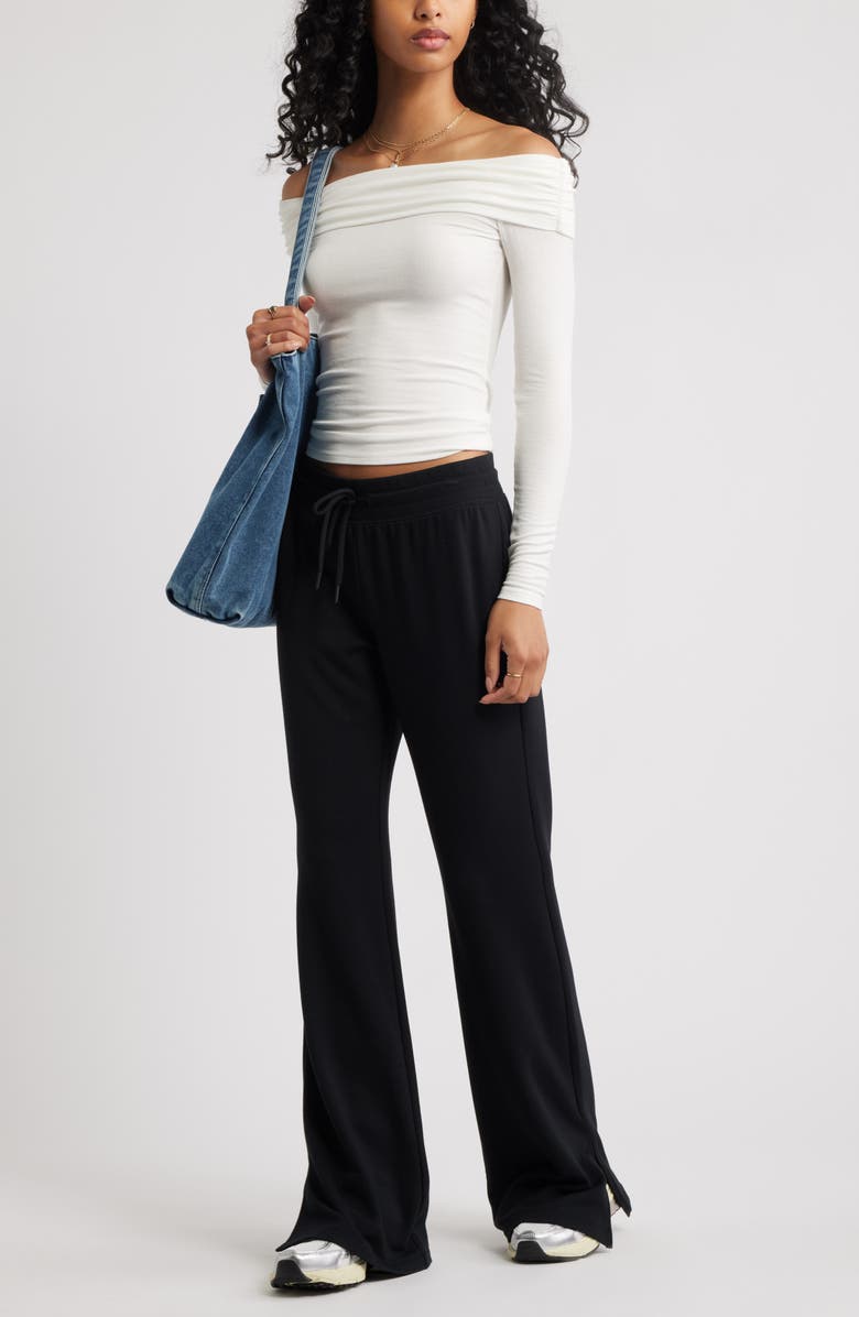 BP. Rib Off the Shoulder Top, Alternate, color, Ivory