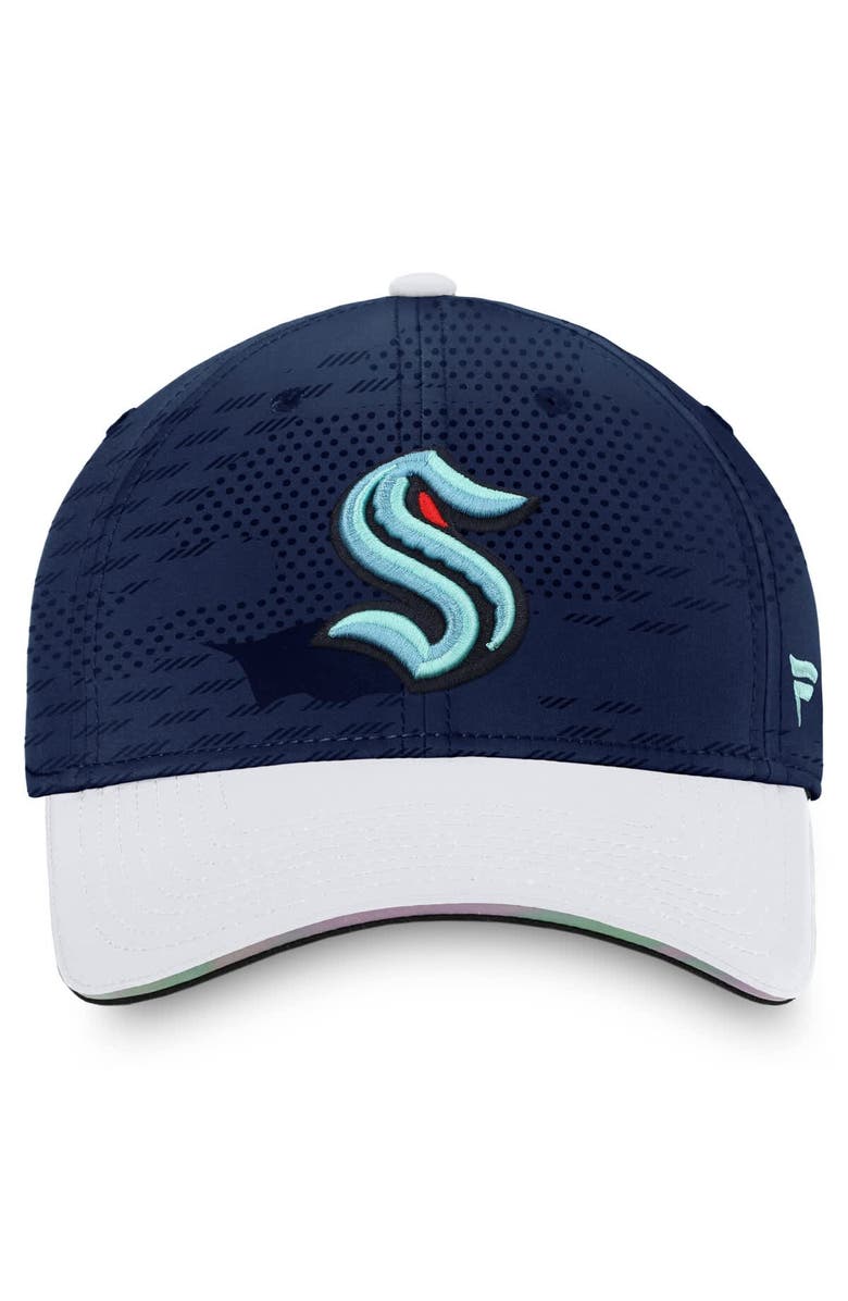 FANATICS Men's Fanatics  Deep Sea Blue/White Seattle Kraken Authentic Pro Locker Room Flex Hat, Alternate, color, 
