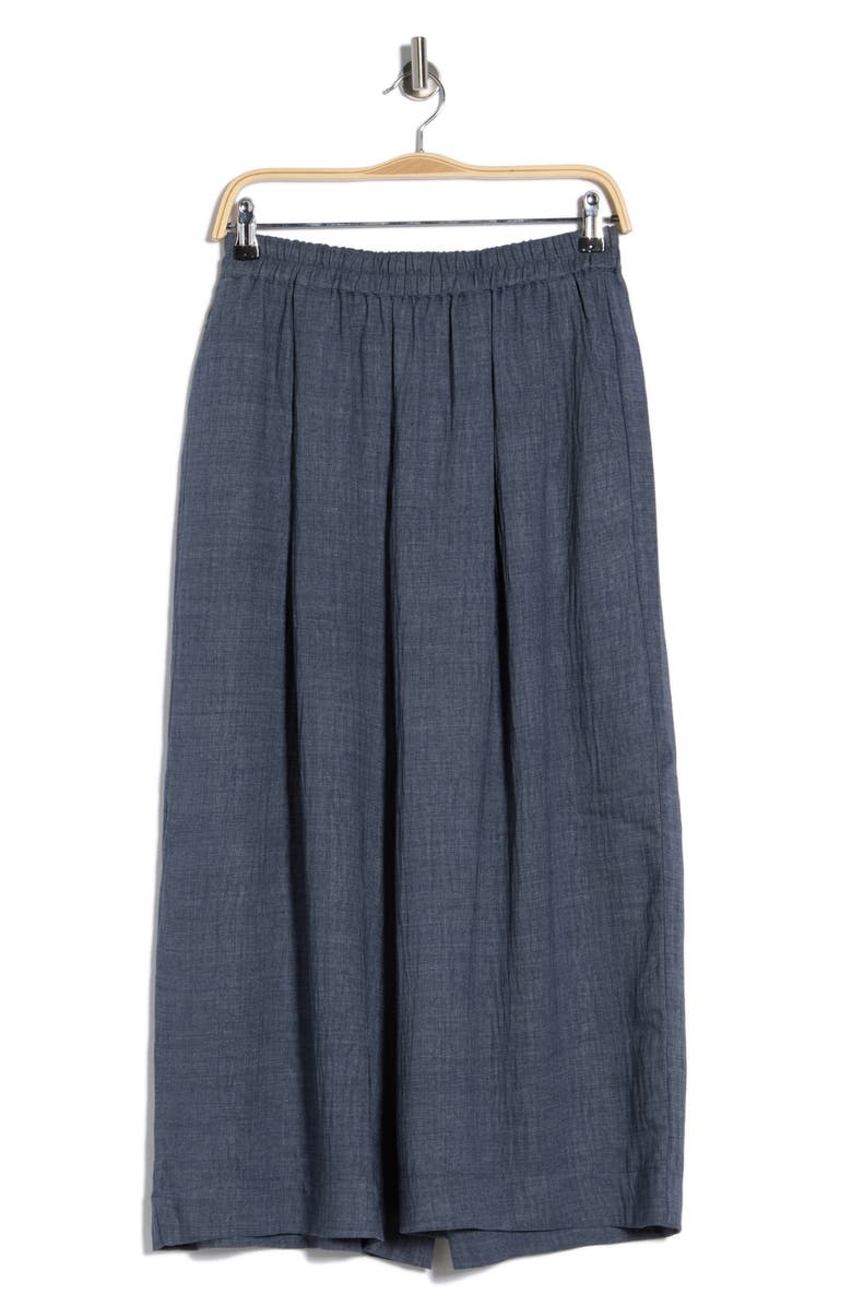 MAX STUDIO Woven Gaucho Pants, Main, color, Heather Blue Steel
