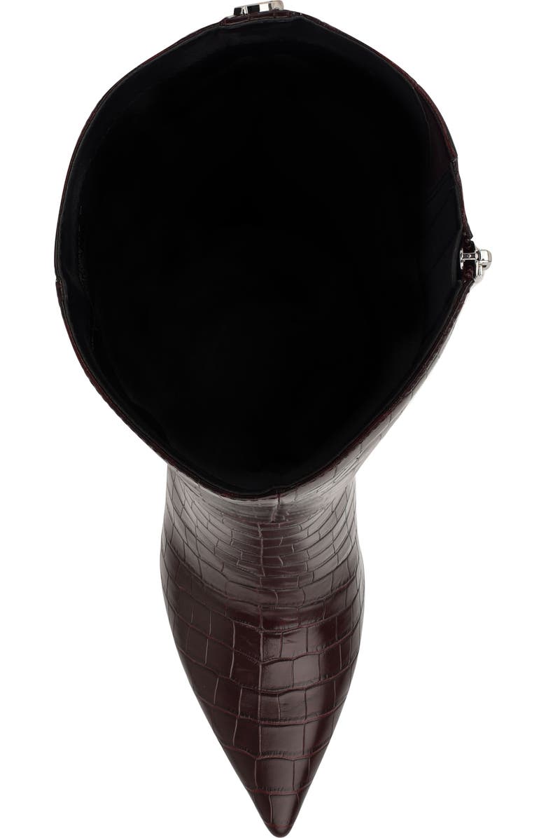 GUESS Gressa Croc Embossed Knee High Boot, Alternate, color, Red