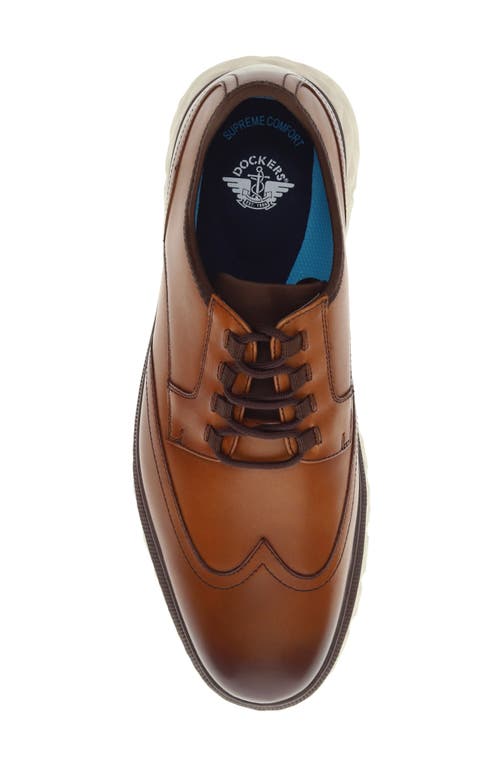 Dockers Mens Go-2 Synthetic Leather Dress Casual Lace Up Sneaker Shoe In Butterscotch