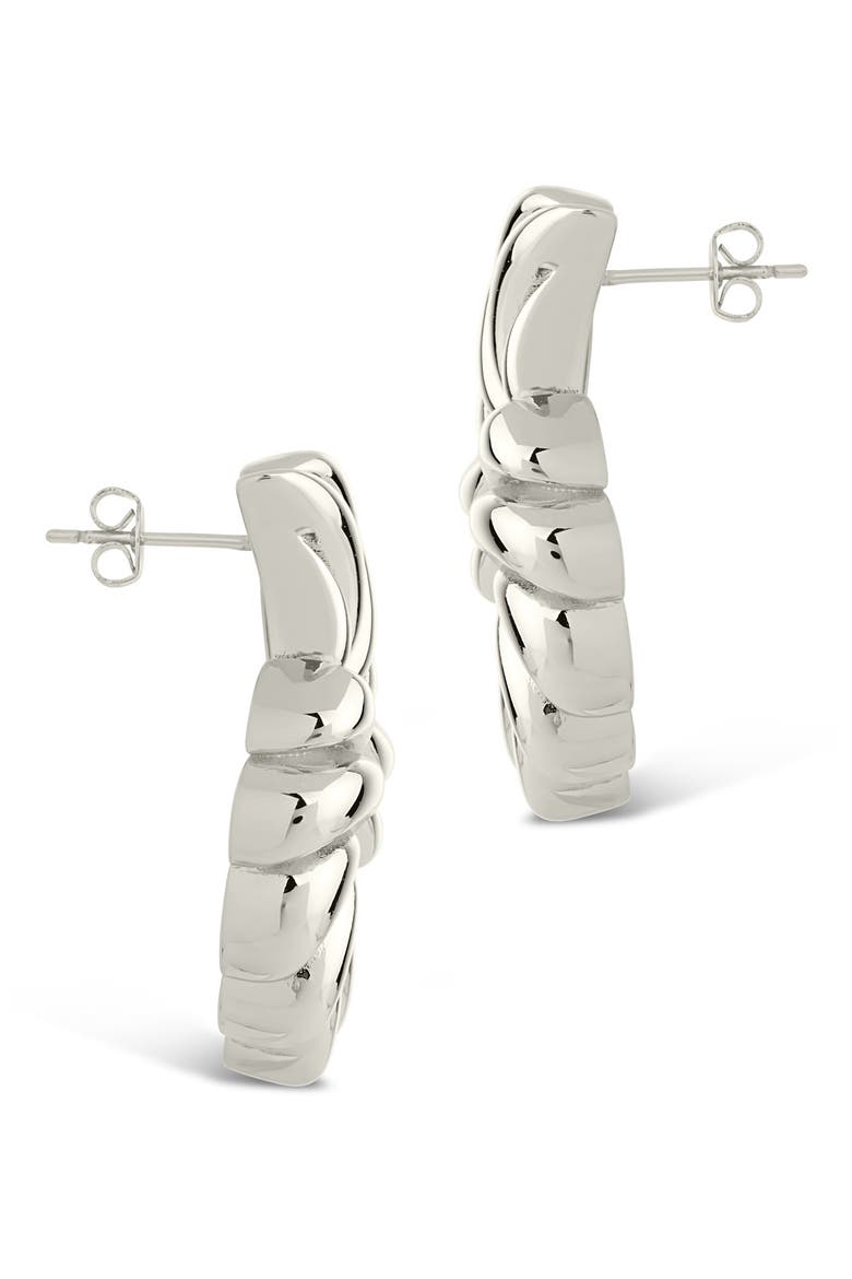 Twisted Croissant Stud Earrings, Alternate, color, SILVER