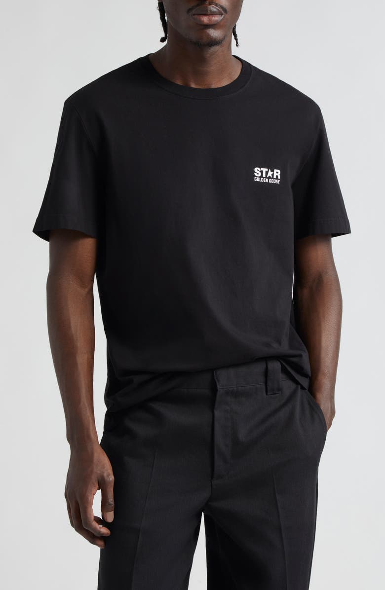 Golden Goose Big Star Logo Graphic Tee, Main, color, Black/ White