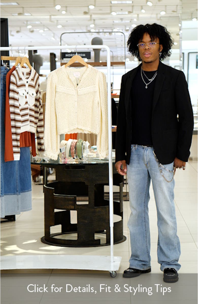 Ione Open Stitch Crop Cardigan, sales video thumbnail