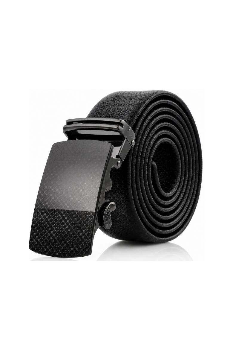 Soft-Flex Genuine Leather Ratchet Belt, Main, color, Obsidian