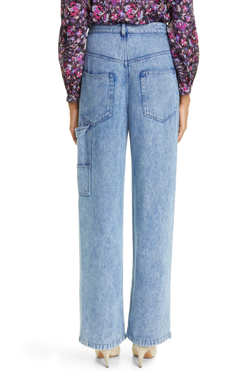 Isabel Marant Étoile Bymara High Waist Straight Leg Jeans, Alternate, color, Light Blue