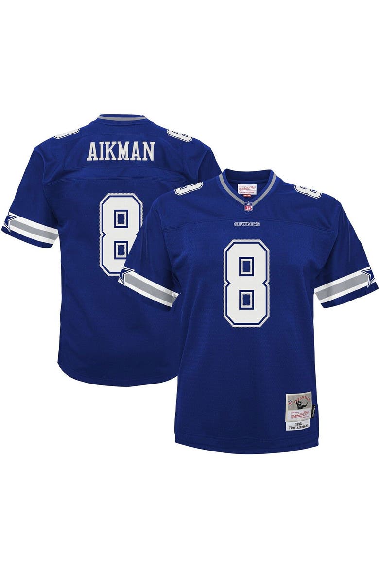 Preschool Mitchell & Ness Troy Aikman Navy Dallas Cowboys 1996 Retired Player Legacy Jersey, Main, color, Navy