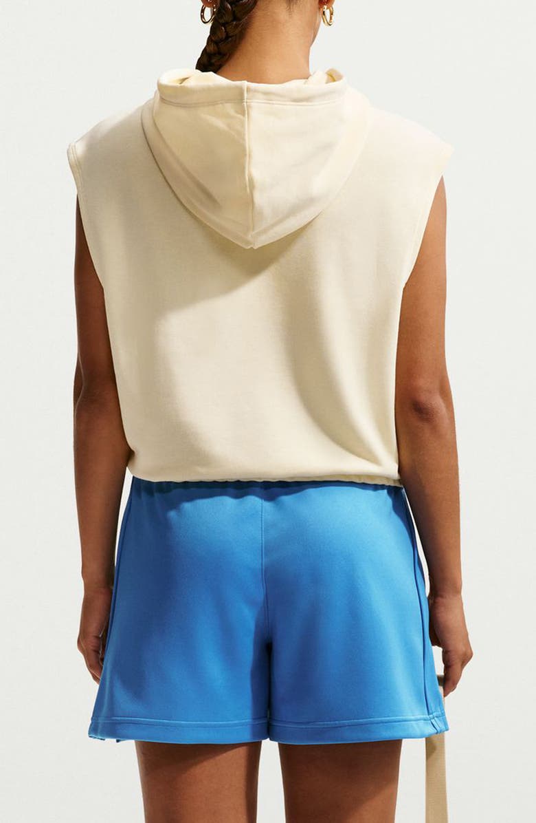 Nike Phoenix Cap Sleeve Cotton Blend Hoodie, Alternate, color, Alabaster/ Sail