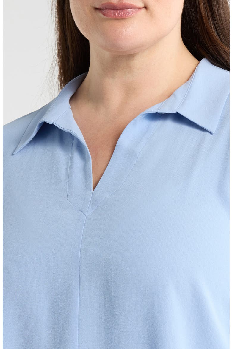 Split Neck Silk Top, Alternate, color, SKYLIGHT