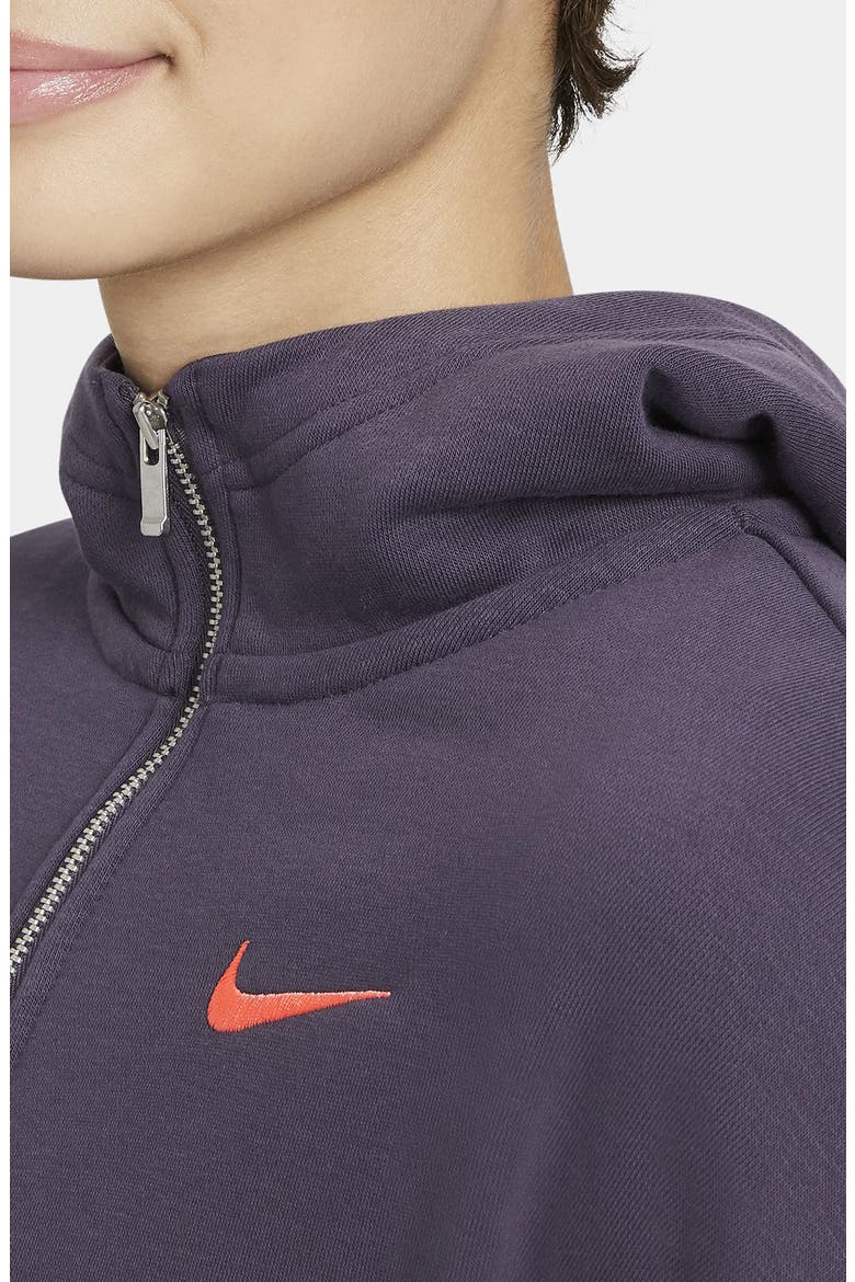 Sportswear Icon Clash Pullover Hoodie, Alternate, color, RAISIN/ CRIMSON BLISS/ MANGO