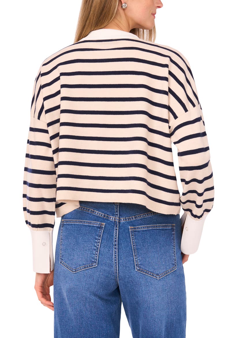 Stripe Button-Up Sweater, Alternate, color, MALTED