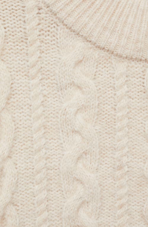 Mango Cable Stitch Crewneck Sweater In Ecru