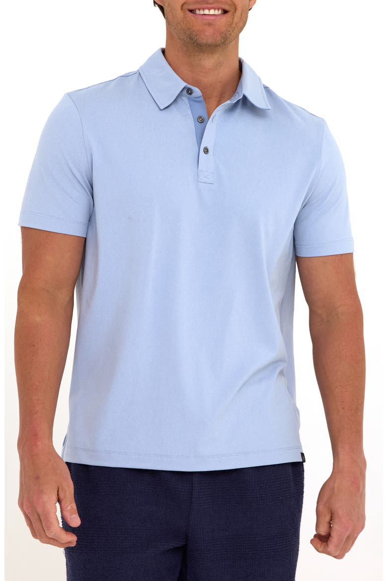 Phineas Luxe Jersey Polo, Main, color, HEATHER HIGH TIDE/ BLUEBELL