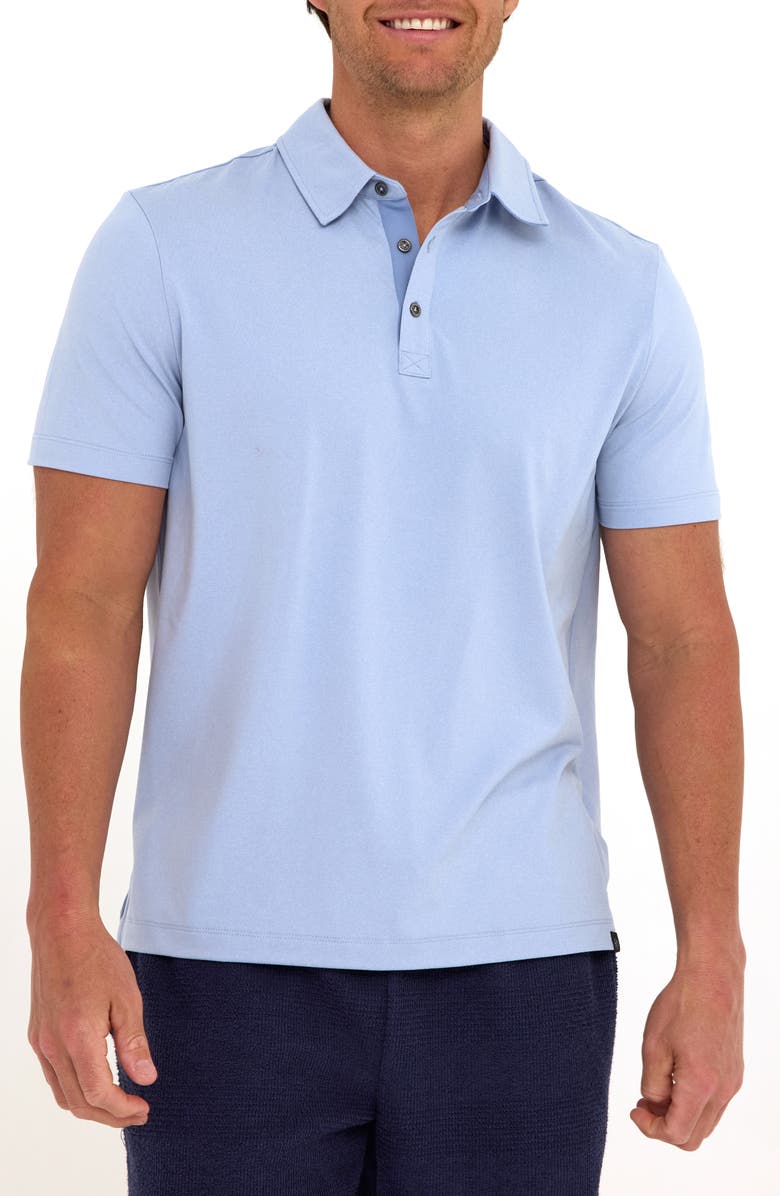 Threads 4 Thought Phineas Luxe Jersey Polo, Main, color, Heather High Tide/ Bluebell